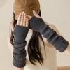 Thicken Knitted Half Finger Arm Covers Breathable Arm Protectors Warm Arm Sleeves For Work Sport Daily Activity