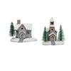 Miniature Christmas Villas Figures Snow House Resin Sculpture Village Scene Home Decoration for Festive Holiday Table Display