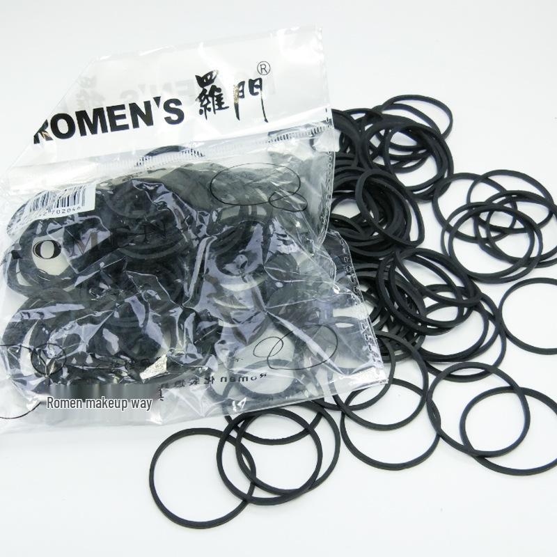 High Elasticity Black Rubber Hair Ties for Styling and Updos