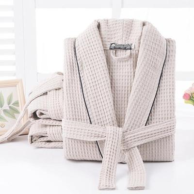 Unisex Waffle Cotton Bathrobe for Spring/Summer - Lightweight Yukata Style for Men and Women.