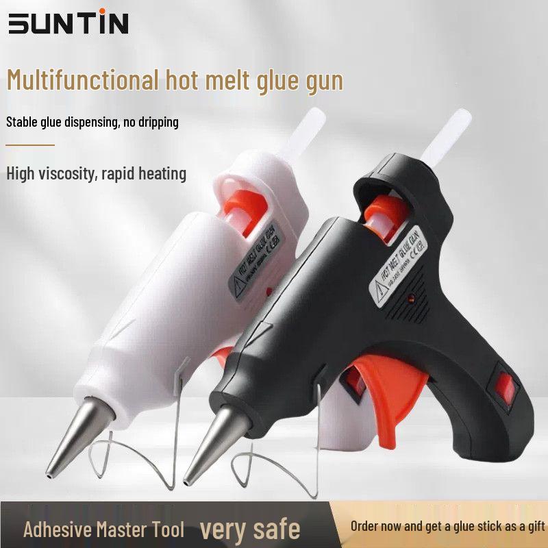 Compact 20W Hot Melt Glue Gun with High Viscosity 7mm Sticks - Ideal for DIY, Crafts, and Student Dorm Rooms