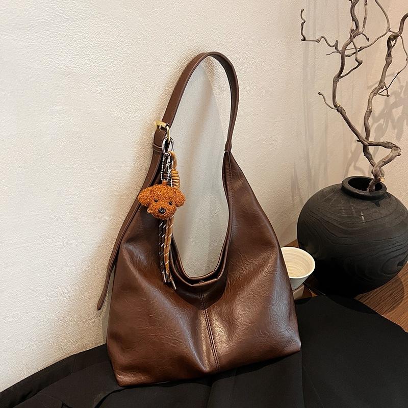 Premium sense Maillard tote bag women's 2025 new autumn and winter retro shoulder bag large capacity commuter bag