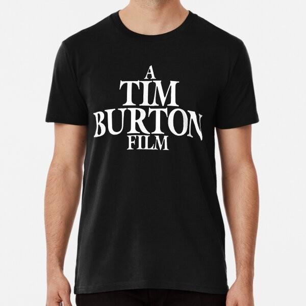 A Tim Burton Film  White on Black T-Shirt L