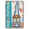 D Flat Metal Sign Vintage Welcome Garden Tin Sign Set Rustic Home Decor Butterfly Flower Watering Can Wall Art