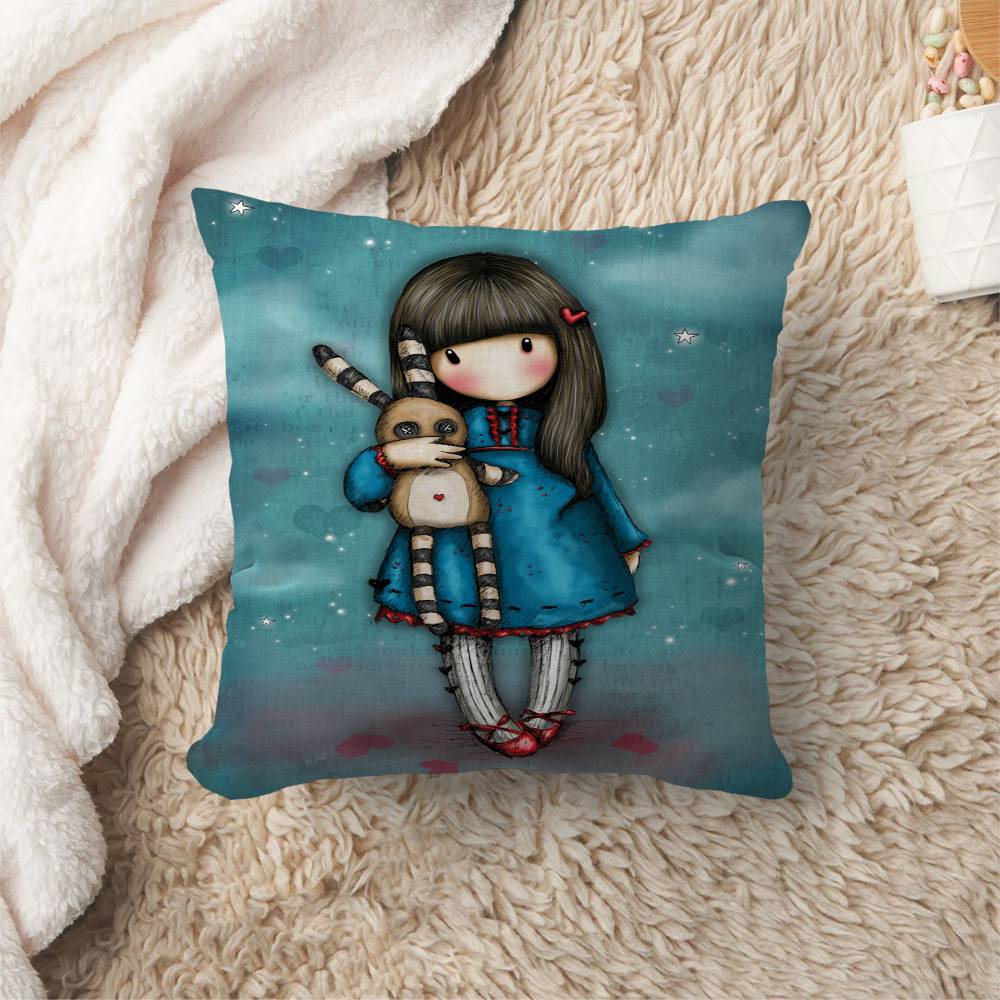 S-Santoro-Gorjuss Cute Girl Cushion Cover Car Throw Pillow Case For Sofa Car Christmas Gift 40x40cm 45x45cm