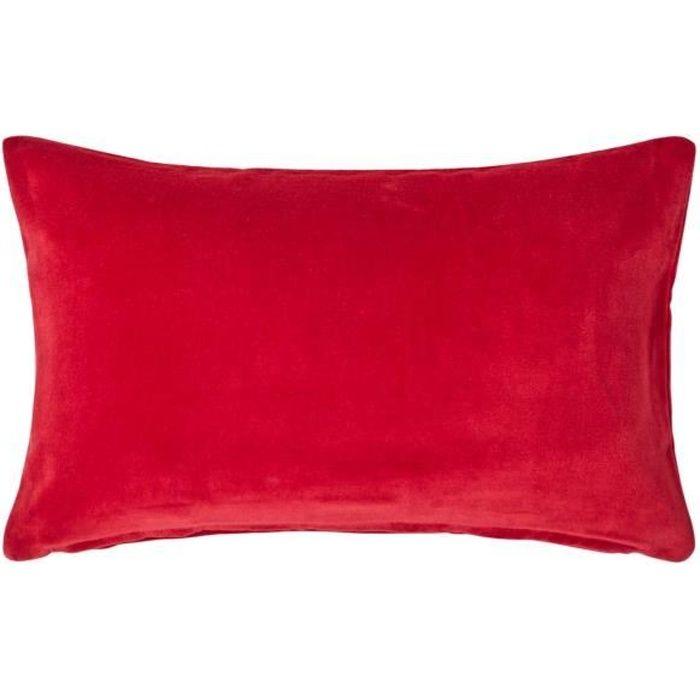 Housse de coussin en velours Rouge, 30 x 50 cm