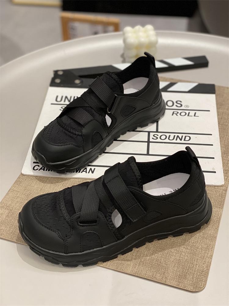 

Mesh breathable sandals women s 2025 new summer lightweight hollow retro versatile fashion casual shock-absorbing white shoes 35