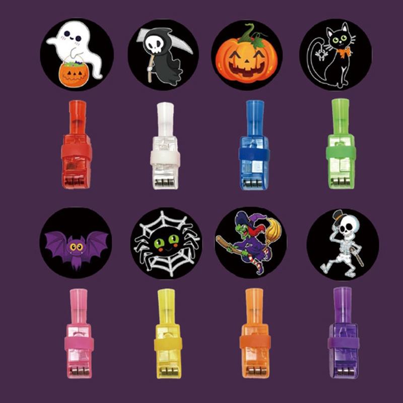 24Pcs Halloween Led Finger Lights Neon Party Favors Glow In The Dark Rave Party Supplies Goodie Bag Stuffers Box Prizes