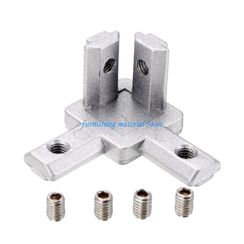 Y5GD 4 Pieces 3-Way End Corner Bracket Connector for Aluminum Extrusion 2020 3030 4040 Series Slot