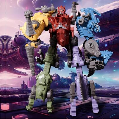Deformation Dinosaur Warrior Children Toys Assembled Robot Dinosaur Team Model 5 In 1 Dinosaur Fusion Set Toys For Boy Kid Gifts