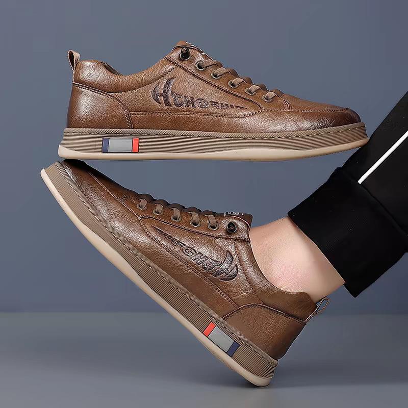 Board shoes men's autumn breathable new casual leather shoes men's soft soles trend versatile fashion non-slip shoes men's shoes
