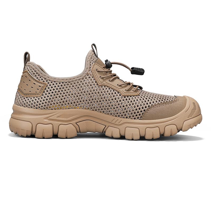 Yazlık Erkek Oyuk Deri Sandaletler Plaj Sandaletleri Burunlu Açık Hava Spor Ayakkabıları El Yapımı File Ayakkabılar