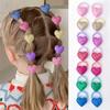 14Pcs Girls Pink Love Heart Star Children's Hair Ties Harmless Hair Rope Cartoon Towel Rope Ponytail Holder Mini Rubber Band Kids Supplies