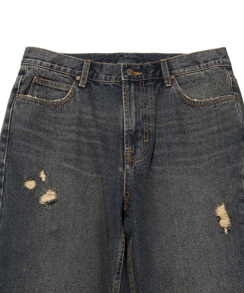 LEE Flare Fit Damaged Denim Pants Indigo Dark