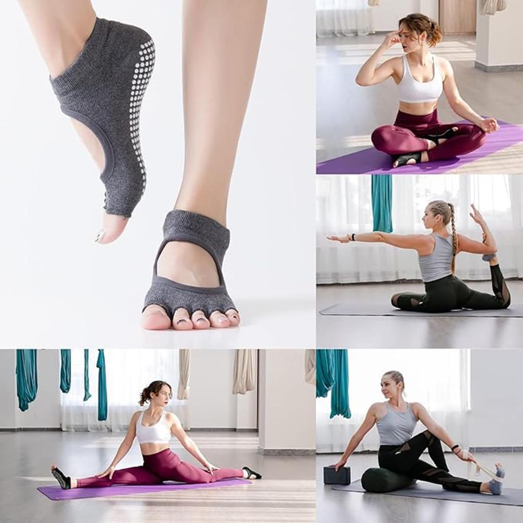 COMFORTIS Yoga Set of Pilates Socks Women's Socks, 2, Non-Slip, Toeless, (Light Pink)