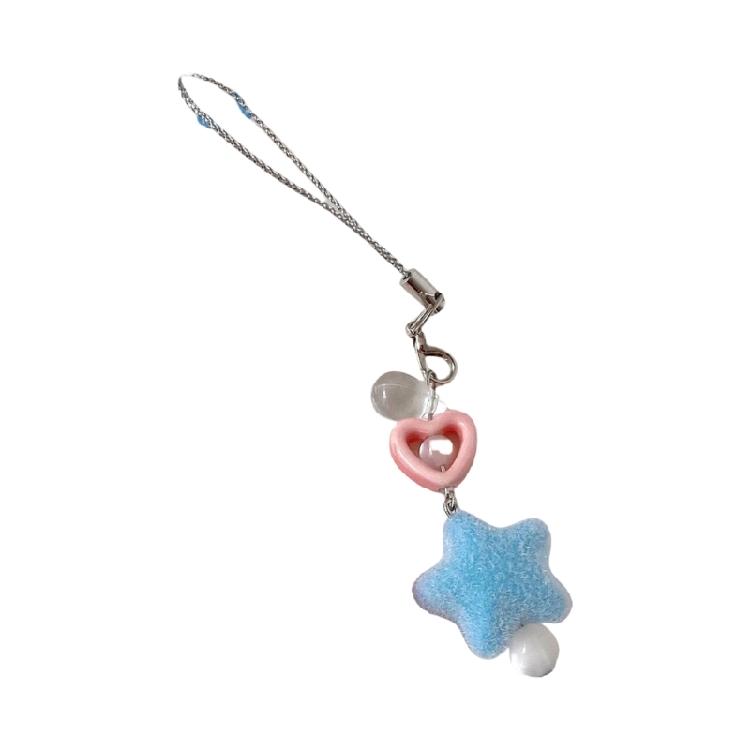 

Stylish Star Plush Keychain Perfect for Bags and Keys Handmade Colorful Keyring for Fashion Forward Individuals синій