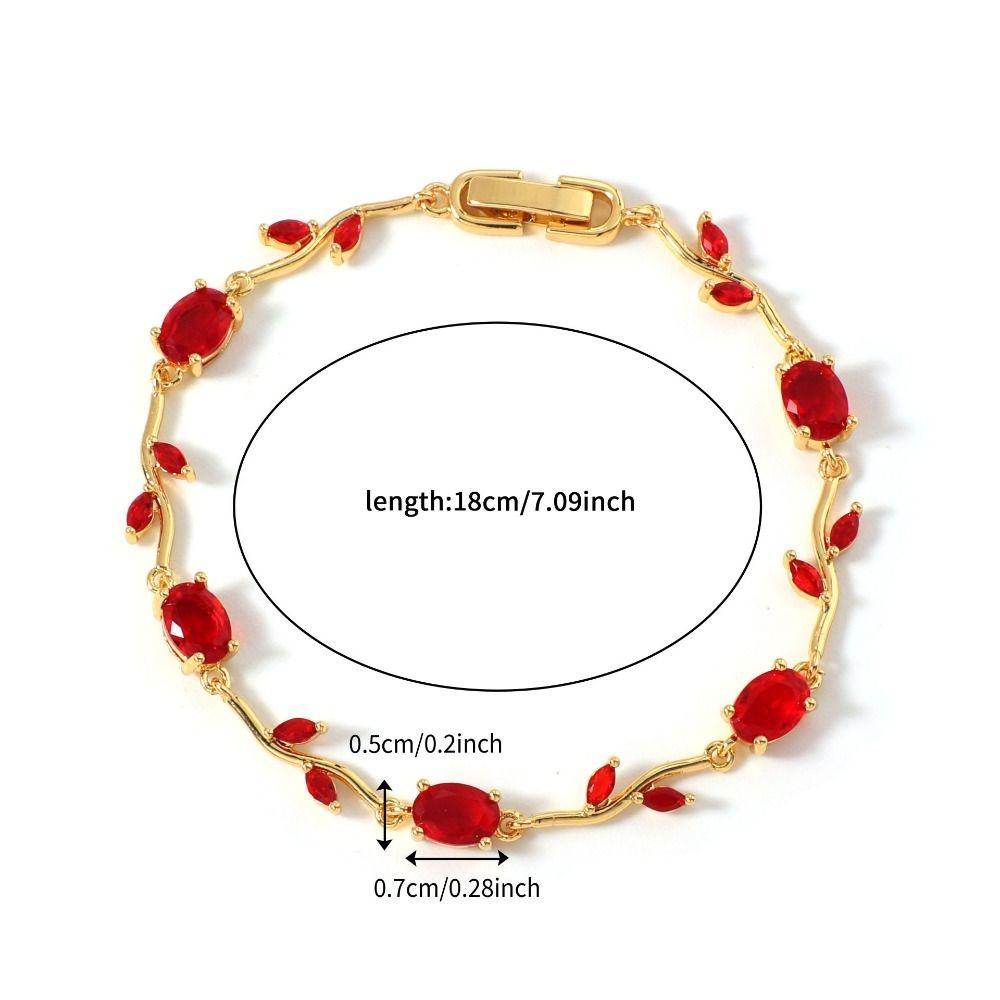 Luxury Sparkling Leaf Chain Gold Silver Color Crystal Sparkling Leaf Bracelets  Jewelry Gift