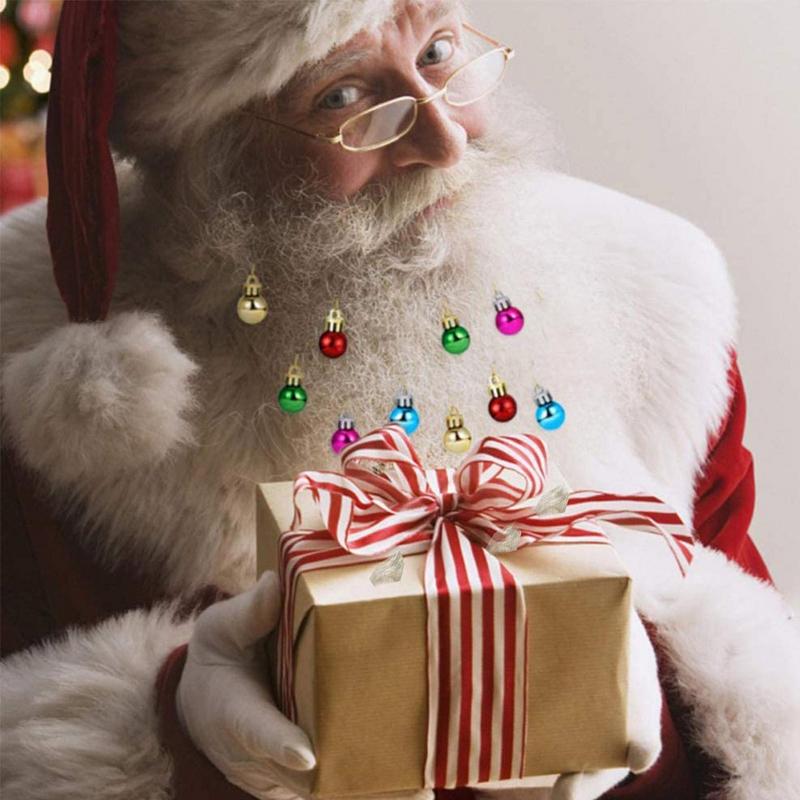 12 Colors/set Christmas Beard Baubles Ornaments Colorful Xmas Facial Decoration For Men New Year Holiday Party Supplies