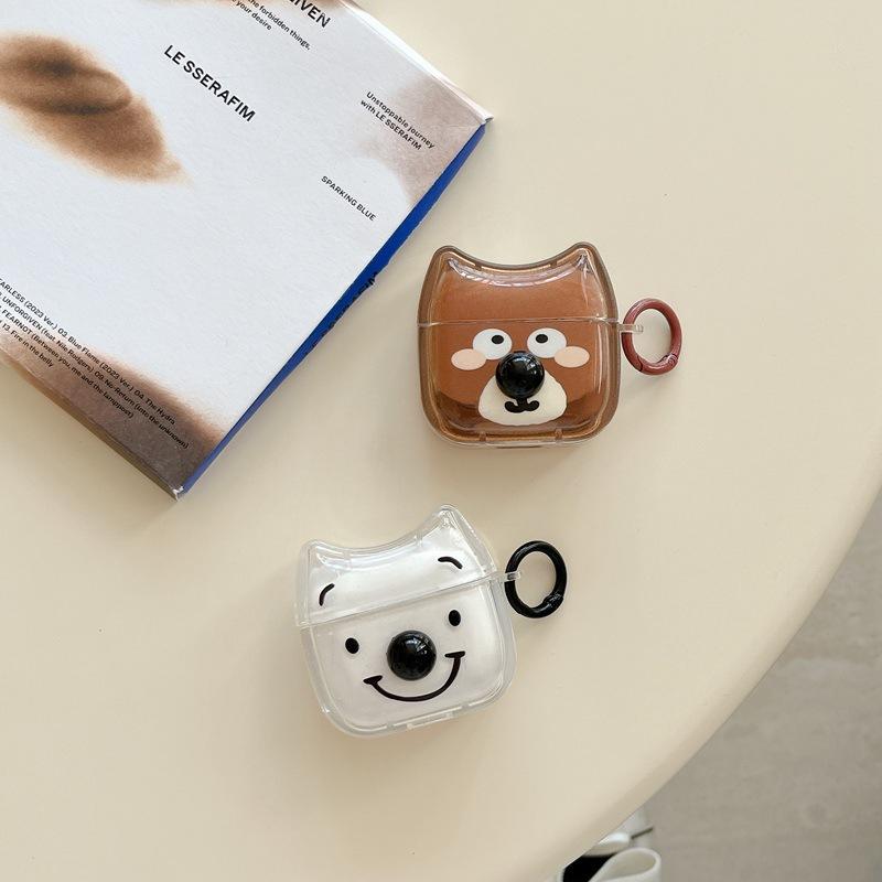 Cartoon Cute Bear Head Earphone Case for Apple AirPods 1 /1 Protective Cover One or Two Generations Anti-drop