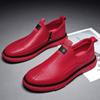 2024 Neue Herren Leder Freizeitschuhe Herren Sneaker Bequeme Slipper Flats Mode Koreanisch Flache Loafer Reißverschluss Flache Sneaker