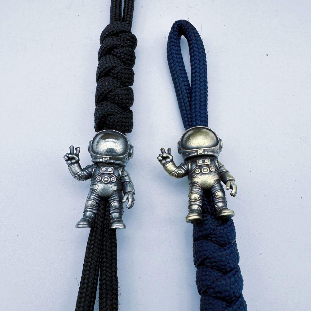 3D Design Spaceman Lanyard Charm Brass Figure Spacer Bead  for Keychain DIY Making
