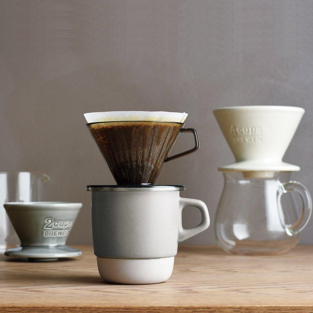 KINTO SCS Brewer, 2-cup Capacity, Porcelain, Gray, Coffee, Dishwasher Safe, 27630