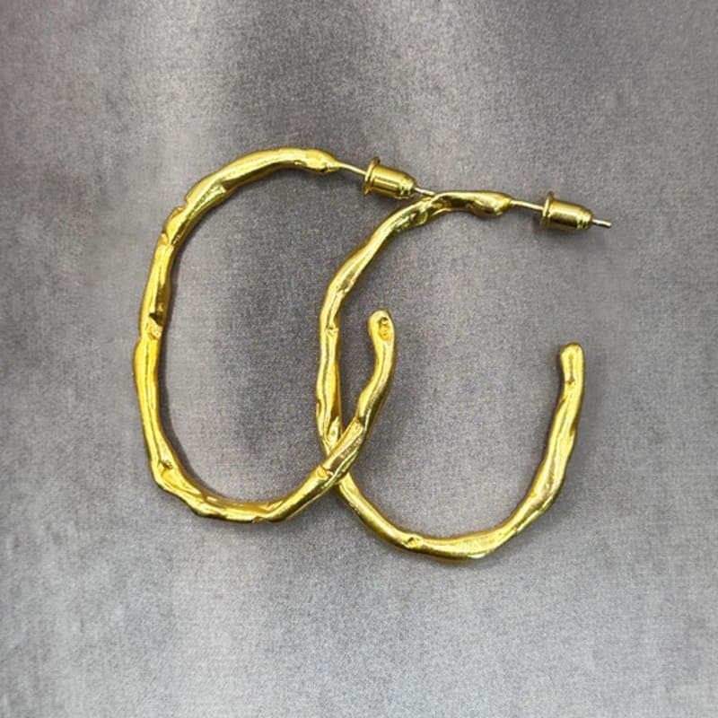 TO.STONE Big Round Earring 18k Goldplate