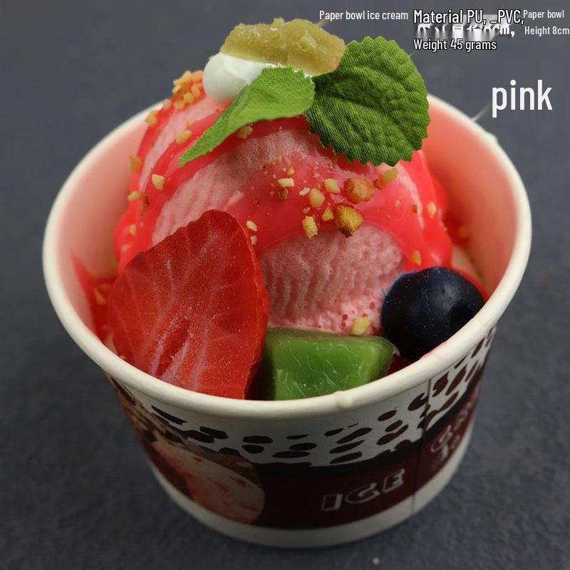 Simulation Dessert Set: Ice Cream Popsicle, Stick Cone, Hamburger, Cream Mousse, and Bread Refrigerator Decorations