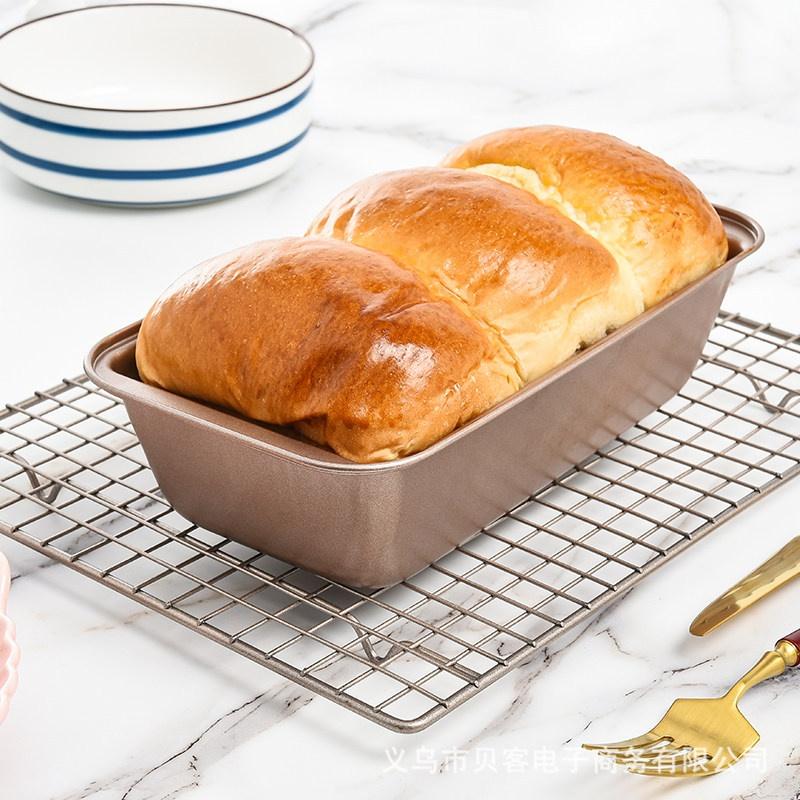 1 Pcs Rectangular Baking Bread Loaf Pan Black Golden Carbon Steel Nonstick Loaf Pan For Baking Homemade Bread Toast Brownies