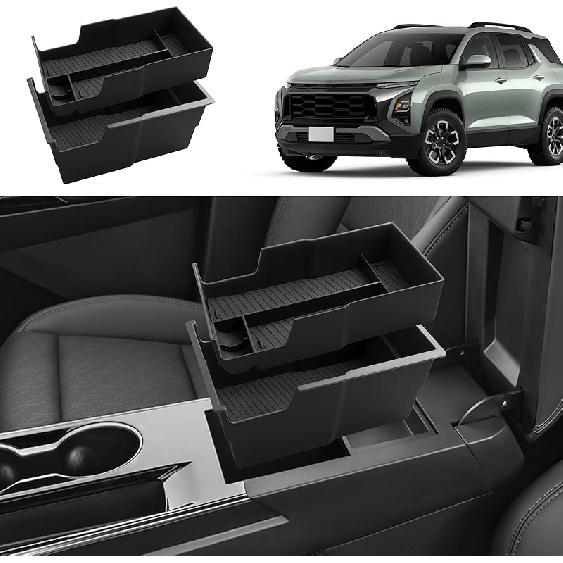 2026 Equinox Center Console Organizer - For 2025-2026 Chevy Equinox Double Layer Center Console Organizer - Double-Layer Armrest Box Storage Tray For