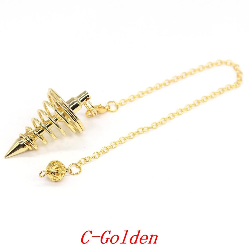 Metal Pendulum For Dowsing Divination Pendulos Spiral Cone Gold Color Copper Radiesthesia Pendulums Healing Pendule