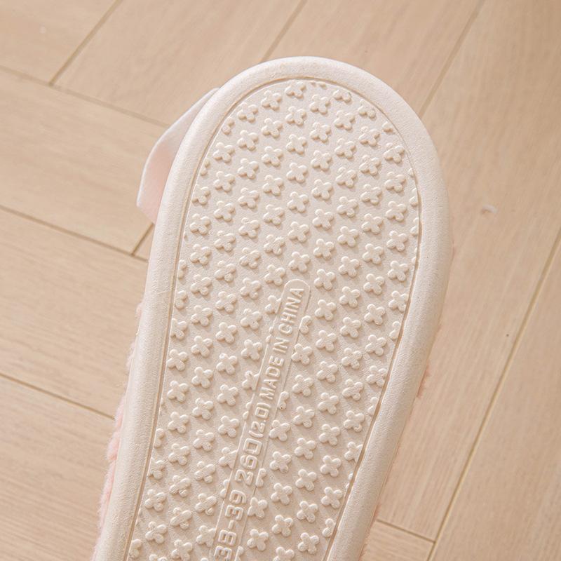 Cotton Slippers Winter Bag Heel Home Indoor Thick Bottom Non-slip Warm Fluffy Plush Couple Household Cotton Shoes