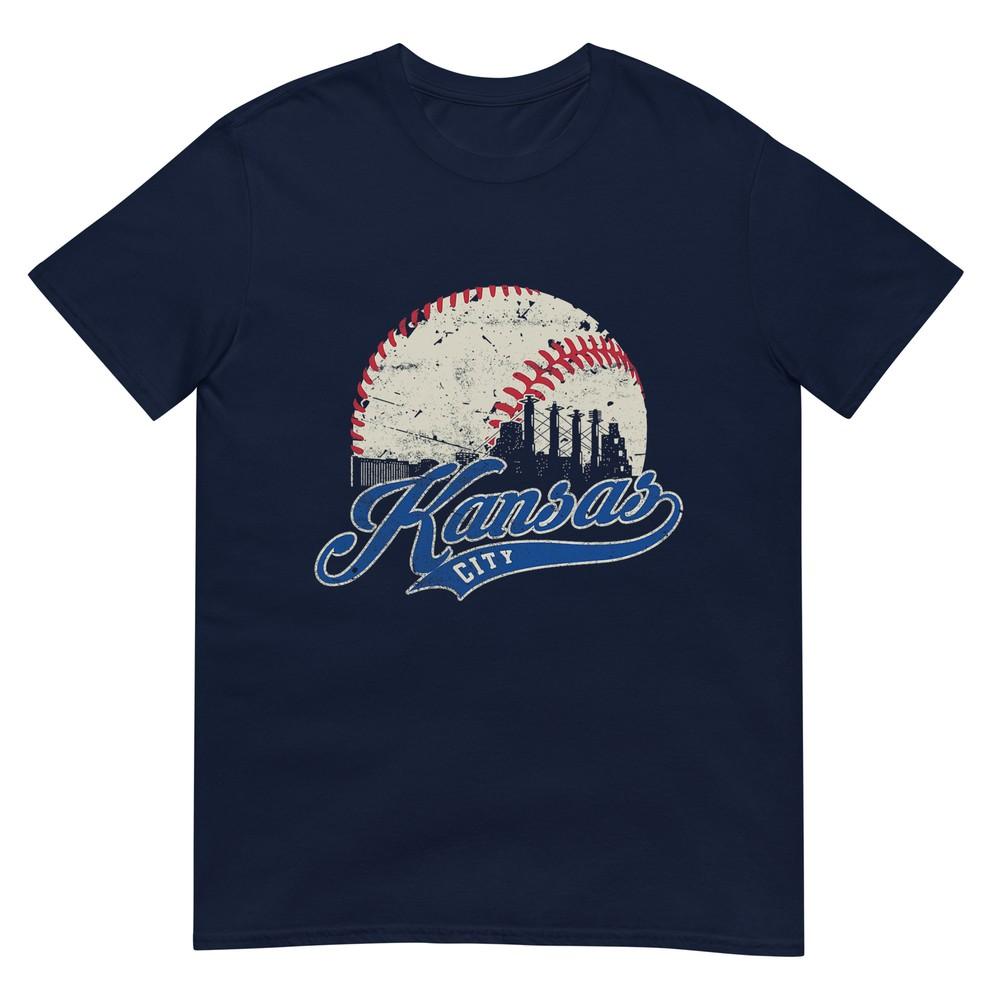 Vintage Kansas City Skyline Gameday Retro Baseball TShirt S