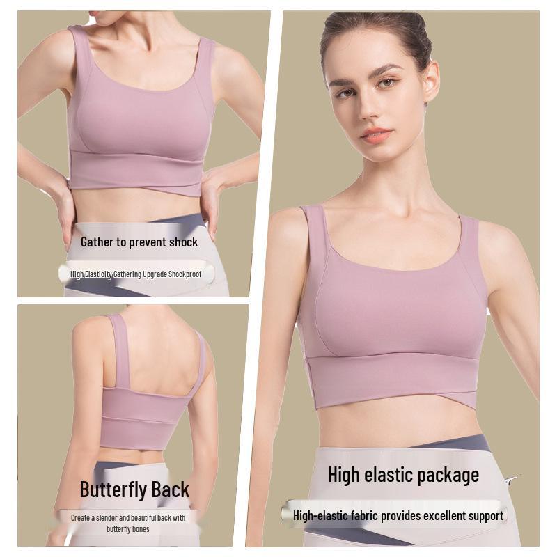 High-Impact Women's Sports Bra: Shockproof, Anti-Sag, Vest-Style with Beautiful Back Design for Yoga and Running