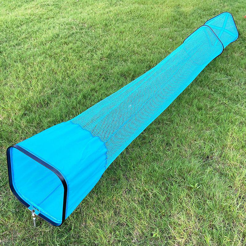 Sky Blue Square Portable Fish Basket with Chair and Net