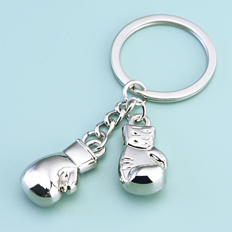 Popular Jewelry Alloy Pendant Keychain Boxing Glove Pendant Metal Sports and Fitness Equipment Gift