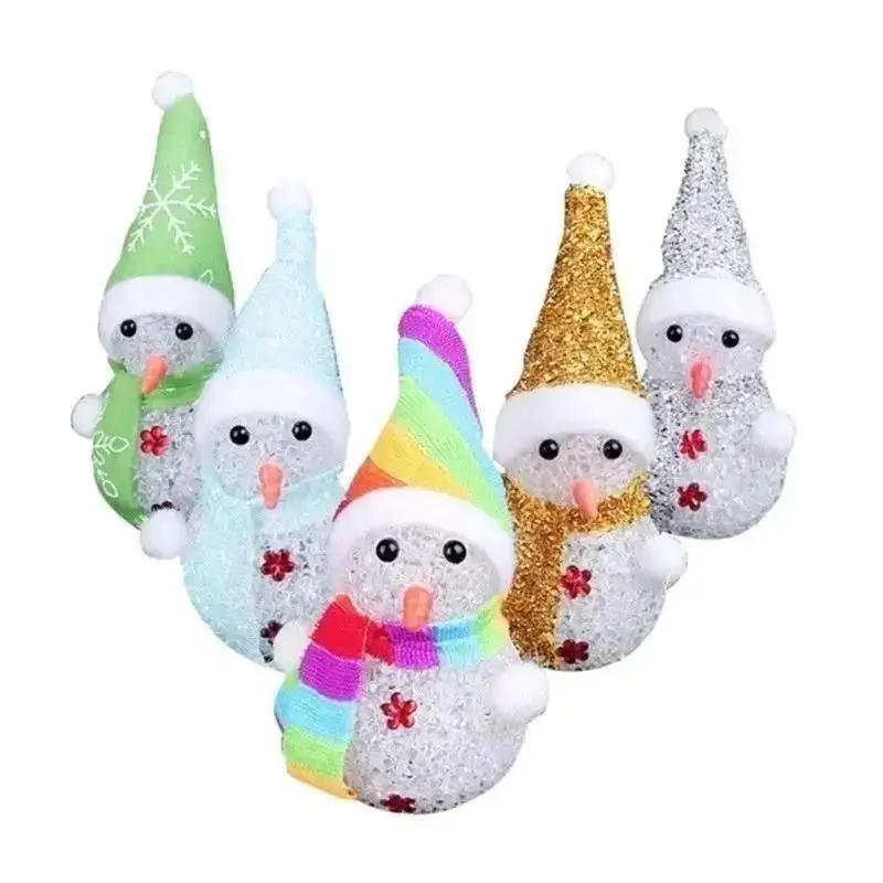 Xmas Gift LED Snowman Santa Claus Ornament Christmas Tree Light Hanging Home Decor Gift Random Color
