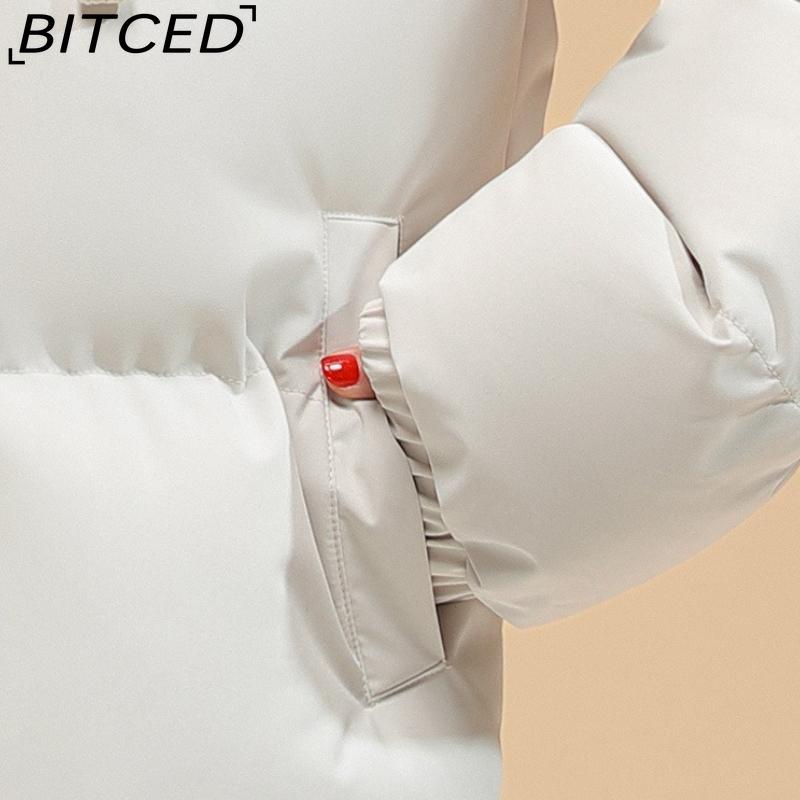 BITCED Pseudo-Two-Piece Cotton Coat Unisex Winter Fashion Contrast-Colour Hooded Sweatshirt Thickened Warm Cotton Jacket
