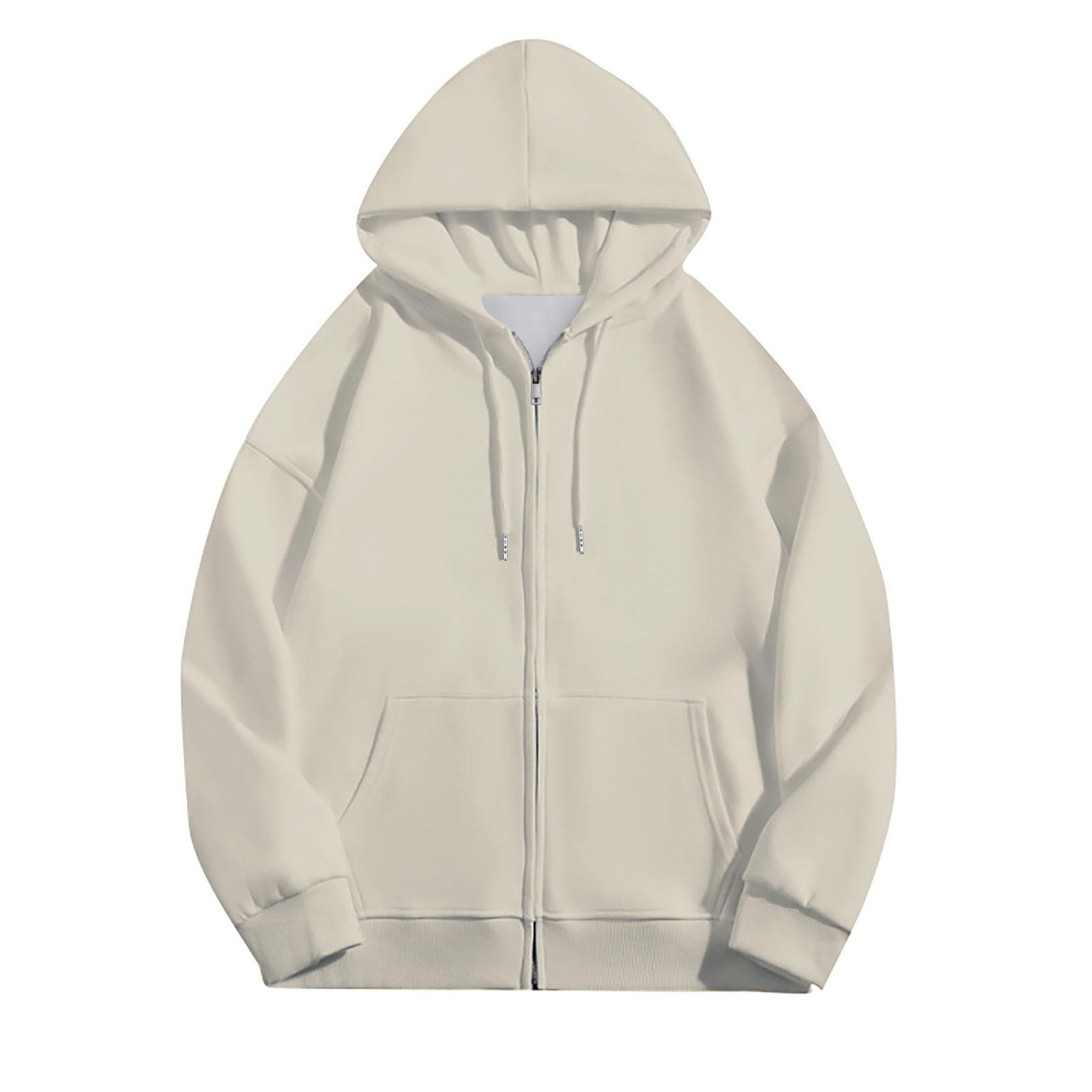 Женская мода сплошной цвет карман с длинным рукавом свободная куртка с капюшоном пальто — фото 6