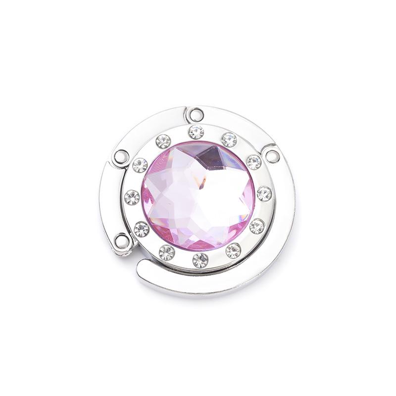 Round 12-Side Diamond Handbag Hook - Multi-Color Metal Hanger