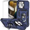 Coque de protection - booling - iphone 16 pro max - antichoc - support rotatif - cache caméra coulissant