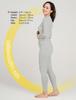 Warm Cold Weather Top and Bottom Fleece Lining Light Gray and Bottom Size (Lapasa) Innerwear, Underwear, Women's Set, [1-3. (2)_Thin (Top Set), S]