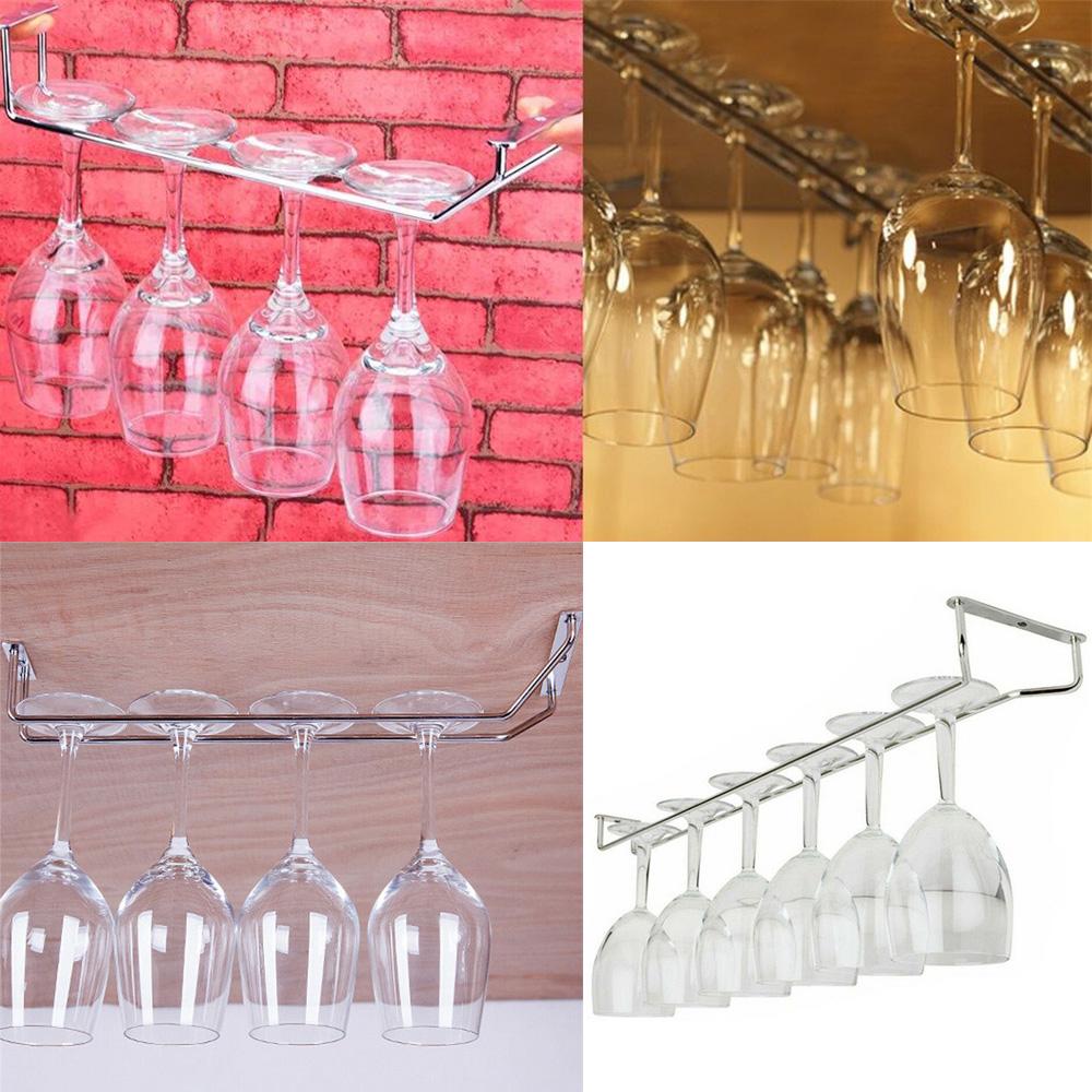 Iron Wine Rack Glass Holder Wall Mount Hanging Bar Hanger Shelf Wine Glass Rack Stand Goblet Stemware Storage Organizer Rack