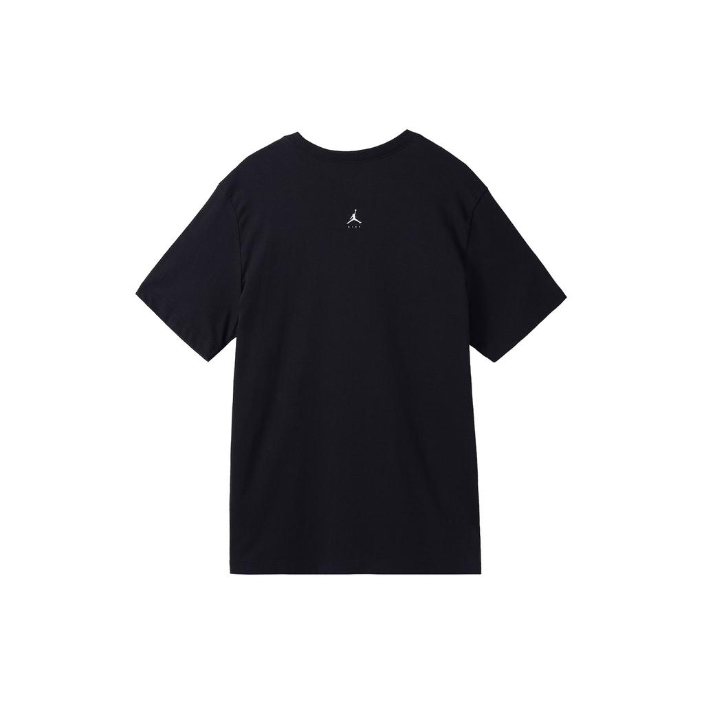 Jordan Logo Print Round Neck Short Sleeve T-Shirt Men Tops Black DQ7367-010