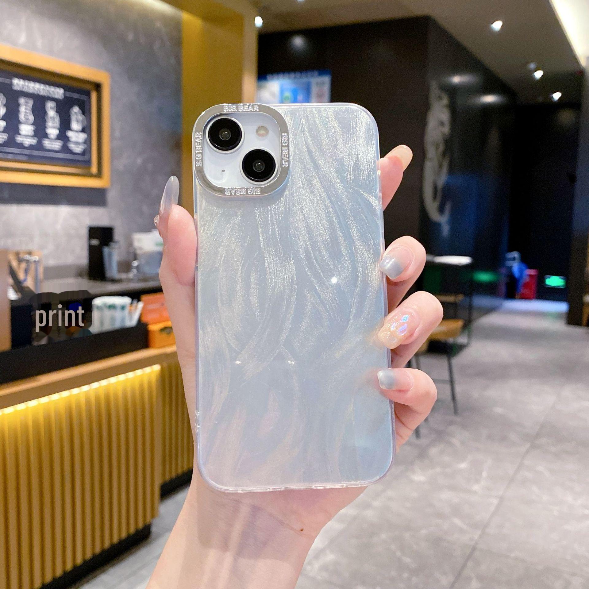 

Apple iPhone 15p/14/13 Твердый корпус: Весенне-летний дизайн пряжи из перьев с гальваническим каркасом для бизнеса iPhone16PRO