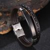 Black Brown Leather Bracelet For Men Punk Rock Jewelry Gift Charm Buckle Wrist Bracelet Jewelry