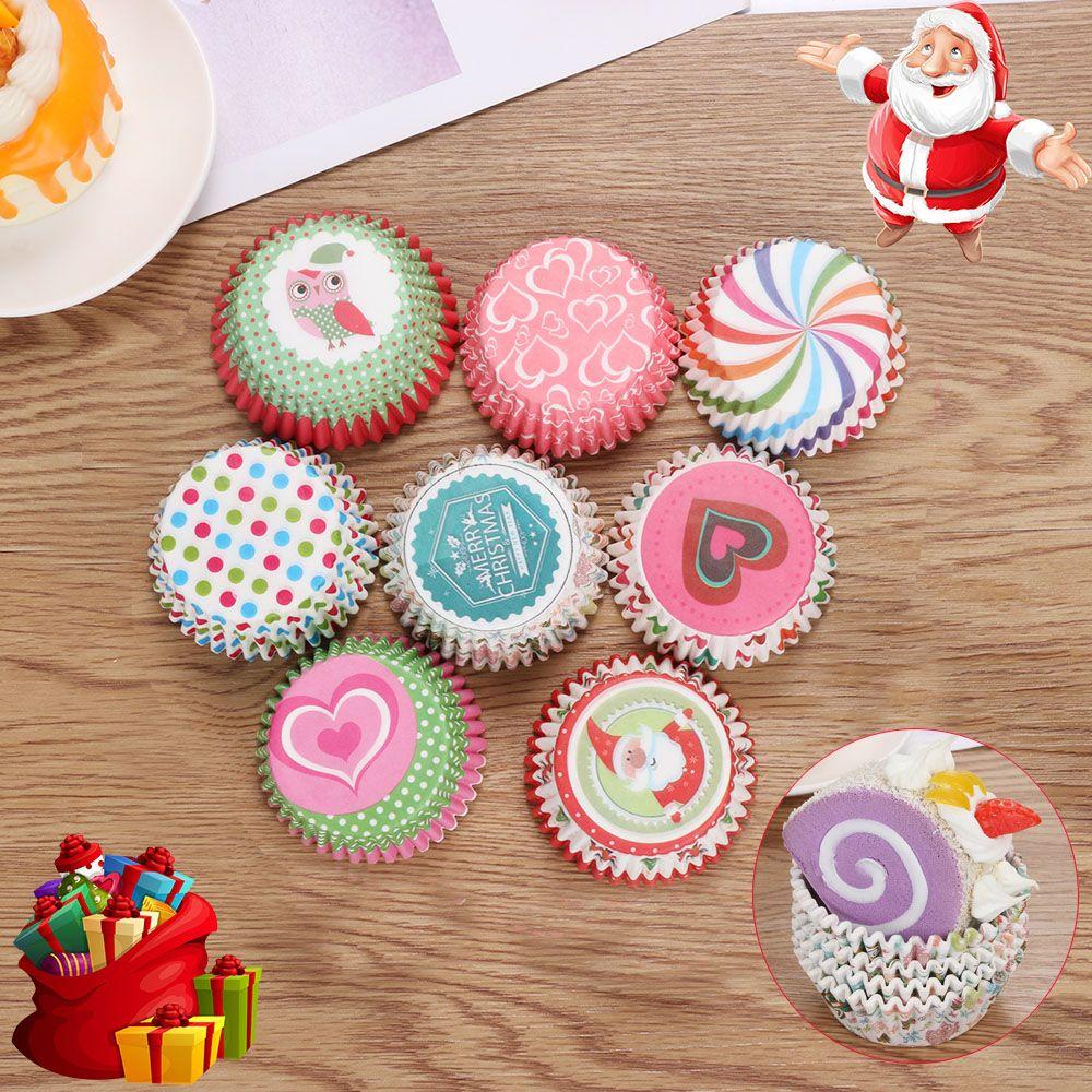 Pastry Tools Baking Mold Muffin Cases Cupcake Wrappers Santa Claus Christmas Cake Paper Cups