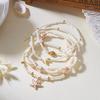 Summer Multilayer Stacked Rice Bead Ankle Chains For Women Boho Starfish Shell Conch Foot Chain Daily Beach Party Foot Jewelry