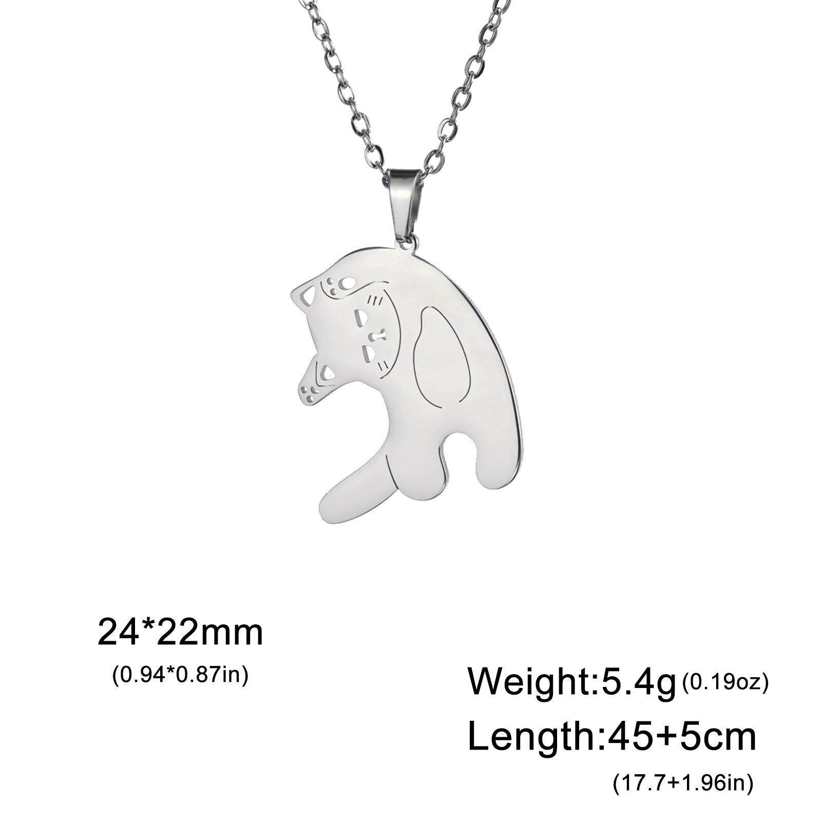 

Cazador Lovely Animal Cat Kitten Women s Necklace Stainless Steel Pendant Chain Necklace Jewelry Birthday Gift Trendy 2026 45-50cm