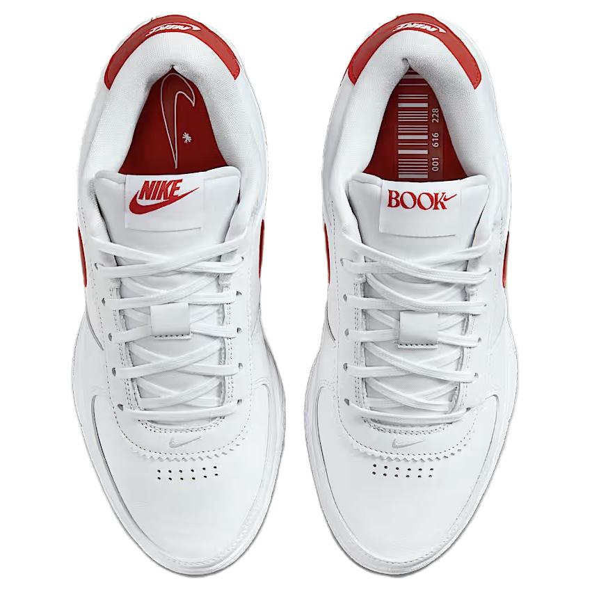 New Nike Book 1 Anti Slip Wear Resistant Low Top Basketball Shoes Men's White Red FJ4250-105